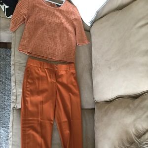 Theory muted orange pant suit